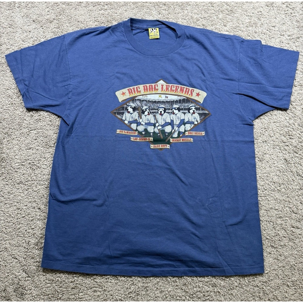 Big Dogs Legend Baseball Graphic Shirt Humor Vintage 90s‎ Sports Parody XL